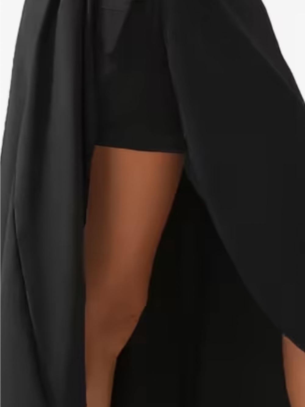 SHEIN Black Maxi Skirt with Front High Slit